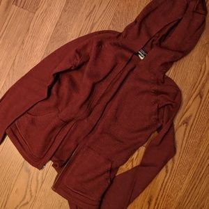 EUC Patagonia wine-red merino zippered hoody